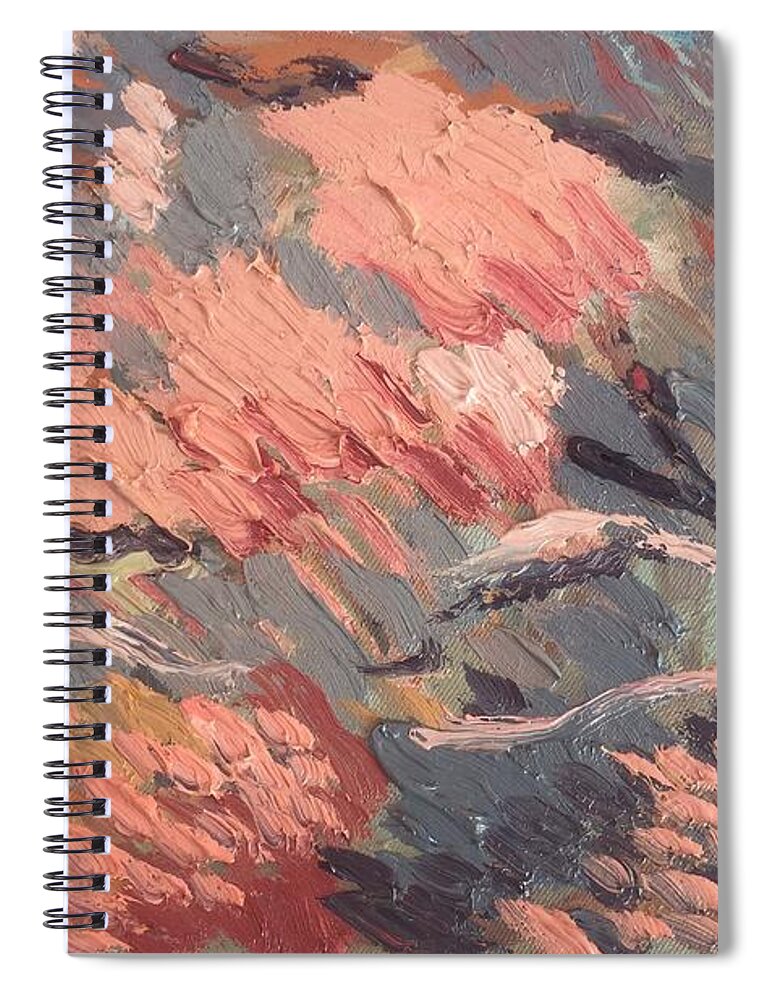  Spiral Notebook featuring the painting Fuego de verano by Nelya Pinchuk