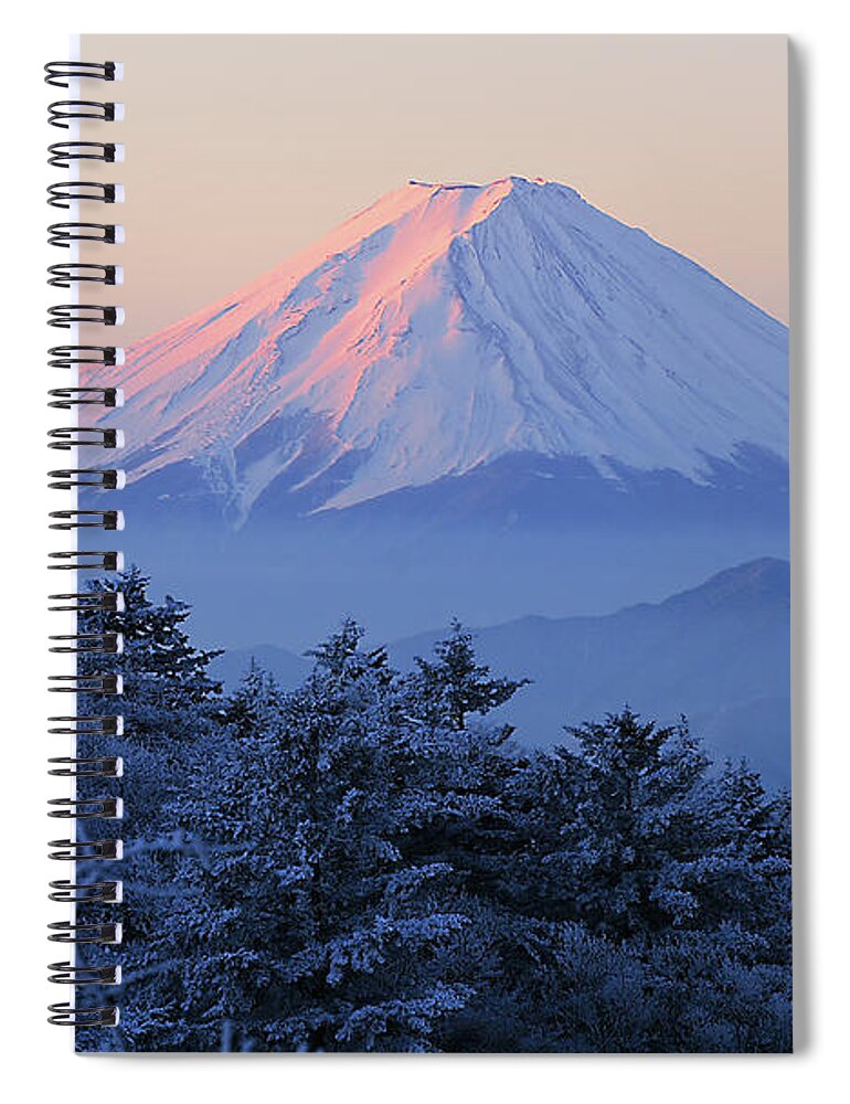 Tranquility Spiral Notebook featuring the photograph Fuji In Winter Morning by Huayang