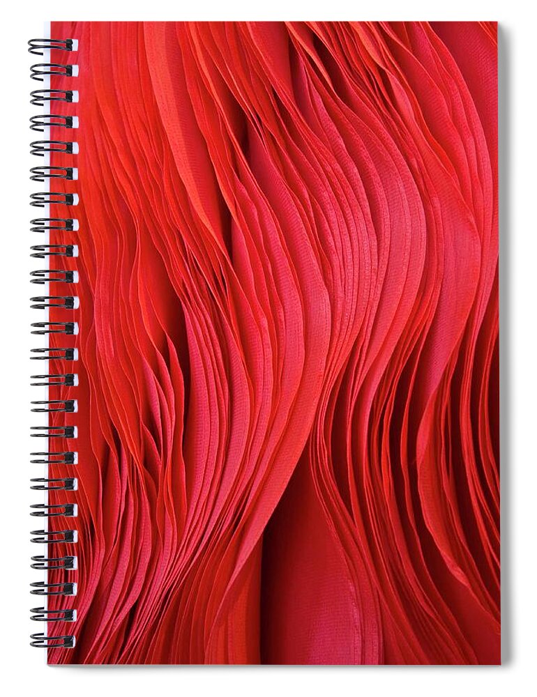 Full Frame Spiral Notebook featuring the photograph Full Frame Red Fabric by Gerard Hermand
