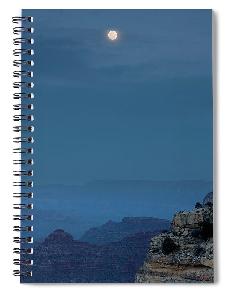 Tranquility Spiral Notebook featuring the photograph Full Moon Over Grand Canyon by Don Smith