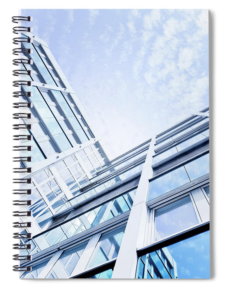 Built Structure Spiral Notebook featuring the photograph Futuristic Glass Architecture by Fredfroese