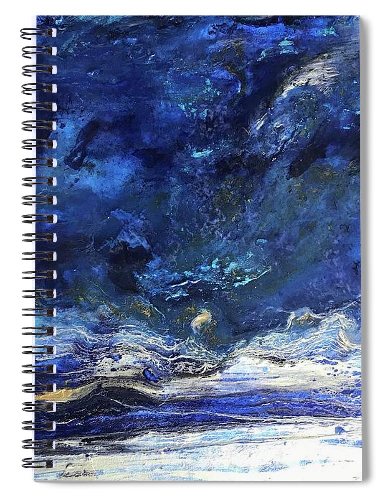 Galaxy Spiral Notebook featuring the painting Galactica by Medge Jaspan