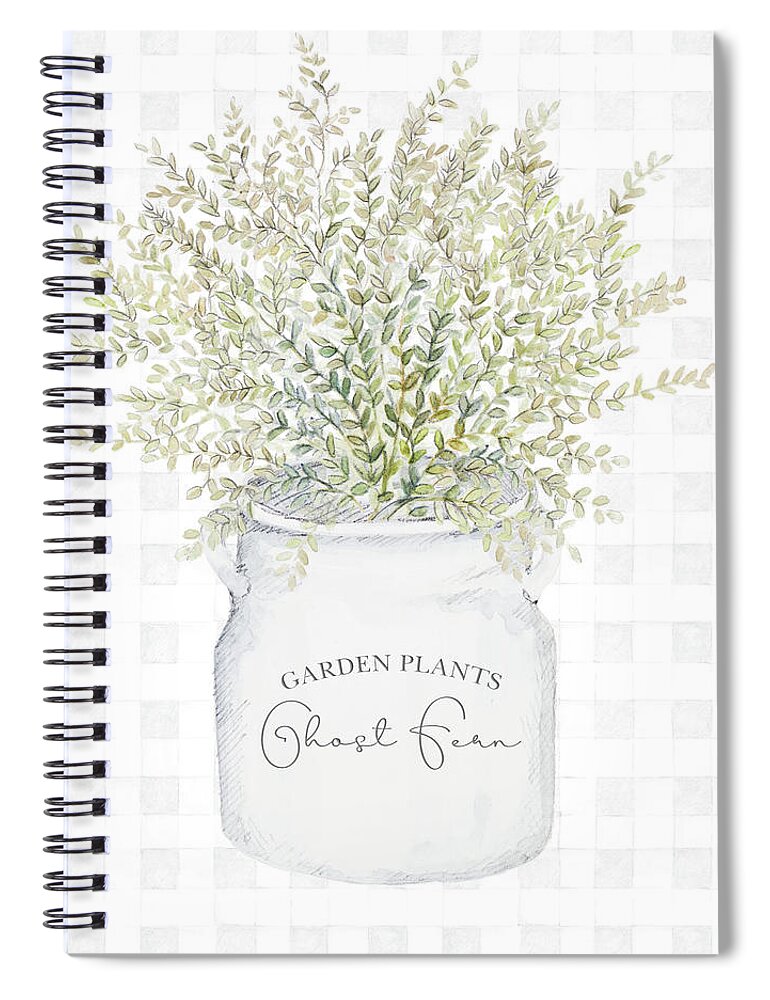 Garden Spiral Notebook featuring the mixed media Garden Plants I by Janice Gaynor