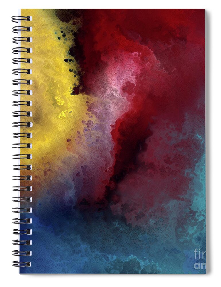 Red Spiral Notebook featuring the painting Genesis 1 3. Let There Be Light by Mark Lawrence