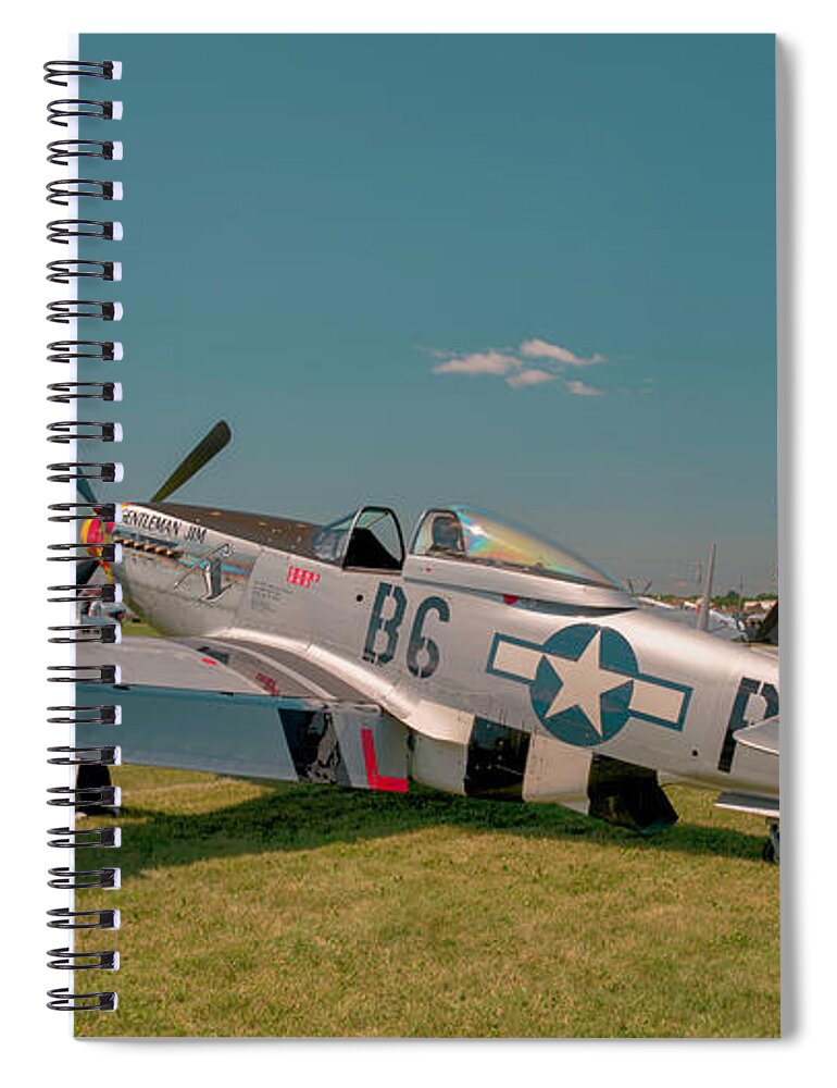 Fighter Spiral Notebook featuring the photograph Gentleman Jim Mustang by Laura Hedien