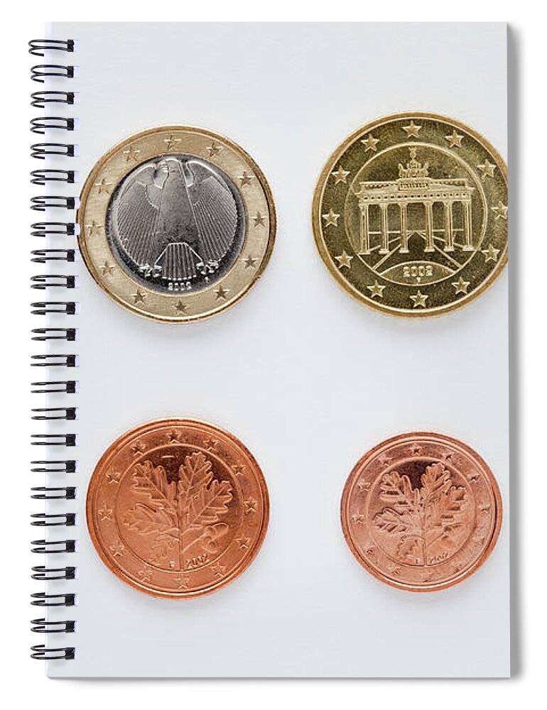German Euro Coins Arranged In Numerical Spiral Notebook Caspar Benson - Photos.com