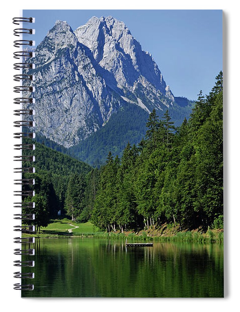 Grass Spiral Notebook featuring the photograph Germany, Bavaria, View Of Waxenstein by Westend61