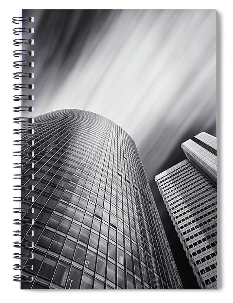 Directly Below Spiral Notebook featuring the photograph Germany, Hesse, Frankfurt, View Of by Westend61