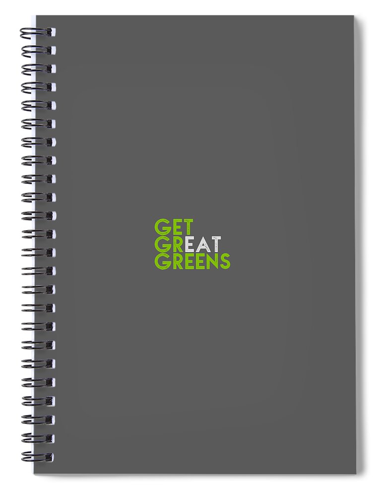  Spiral Notebook featuring the drawing Get Great Greens - green and gray by Charlie Szoradi