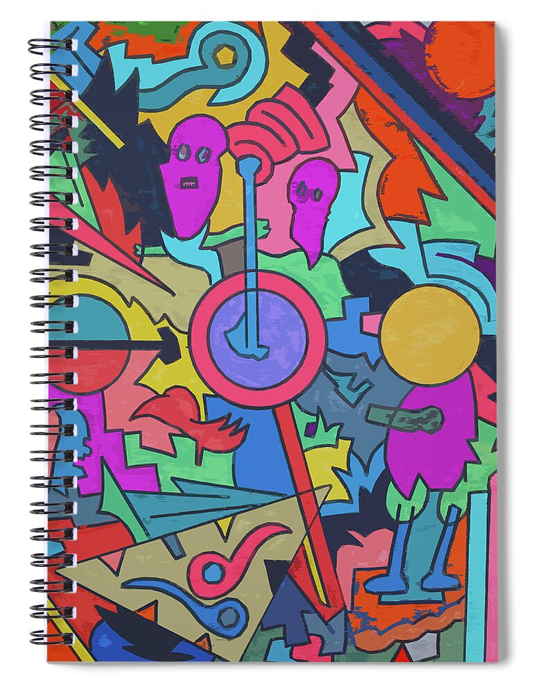 Cubism Spiral Notebook featuring the painting Ghosts At The Apollo In Abstract by Robert Margetts