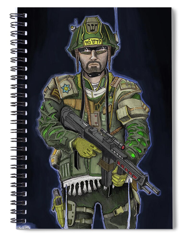 Soldier Spiral Notebook featuring the painting G.I. Jew by Yom Tov Blumenthal