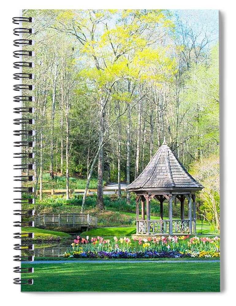 Gazebo Spiral Notebook featuring the photograph Gibbs Gardens in Springtime by Mary Ann Artz