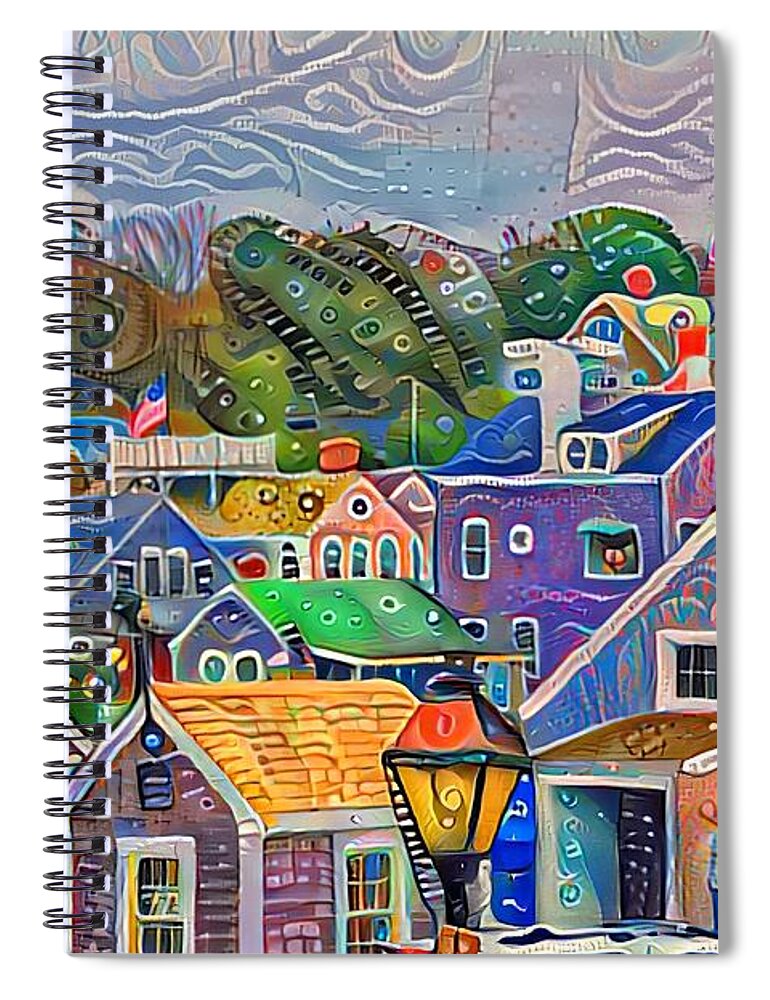 Nantucket Spiral Notebook featuring the photograph Gingerbread Nantucket by Jack Torcello