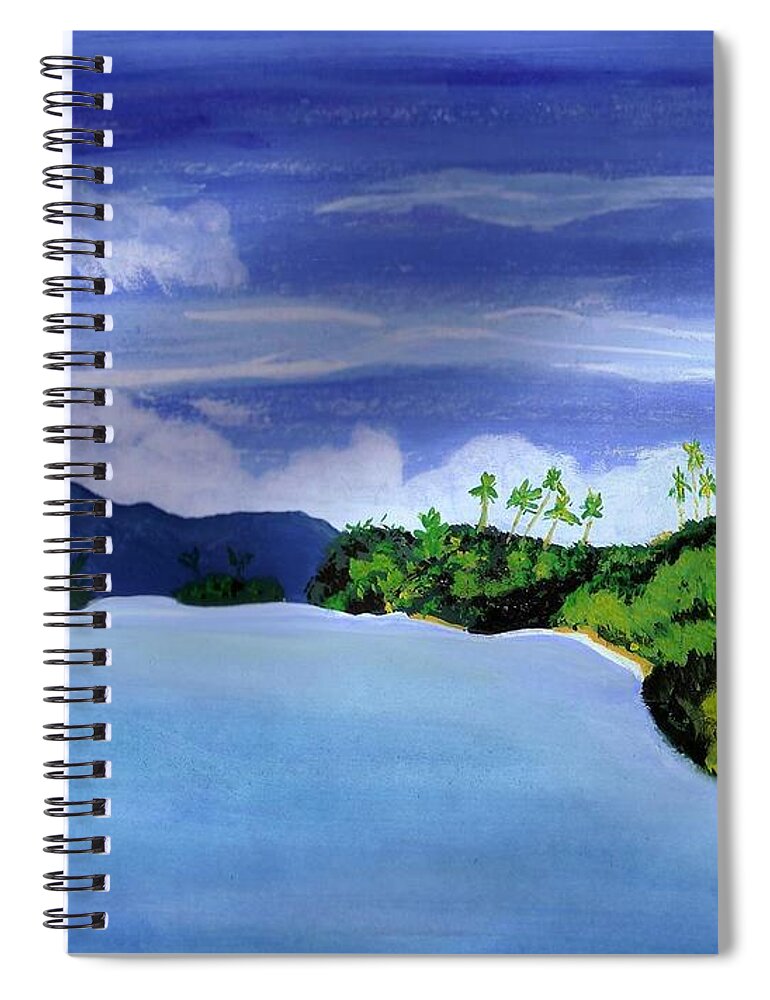 Water View Spiral Notebook featuring the painting Gizo by Joan Stratton