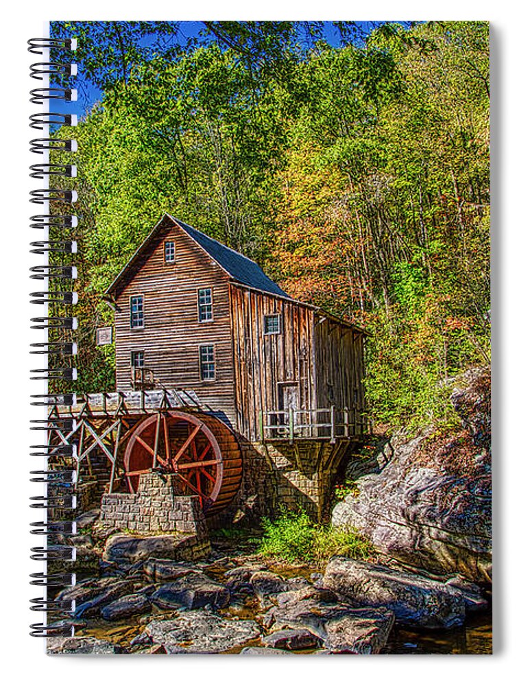 Grist Mill Spiral Notebook featuring the photograph Glade Creek Grist Mill by Dale R Carlson