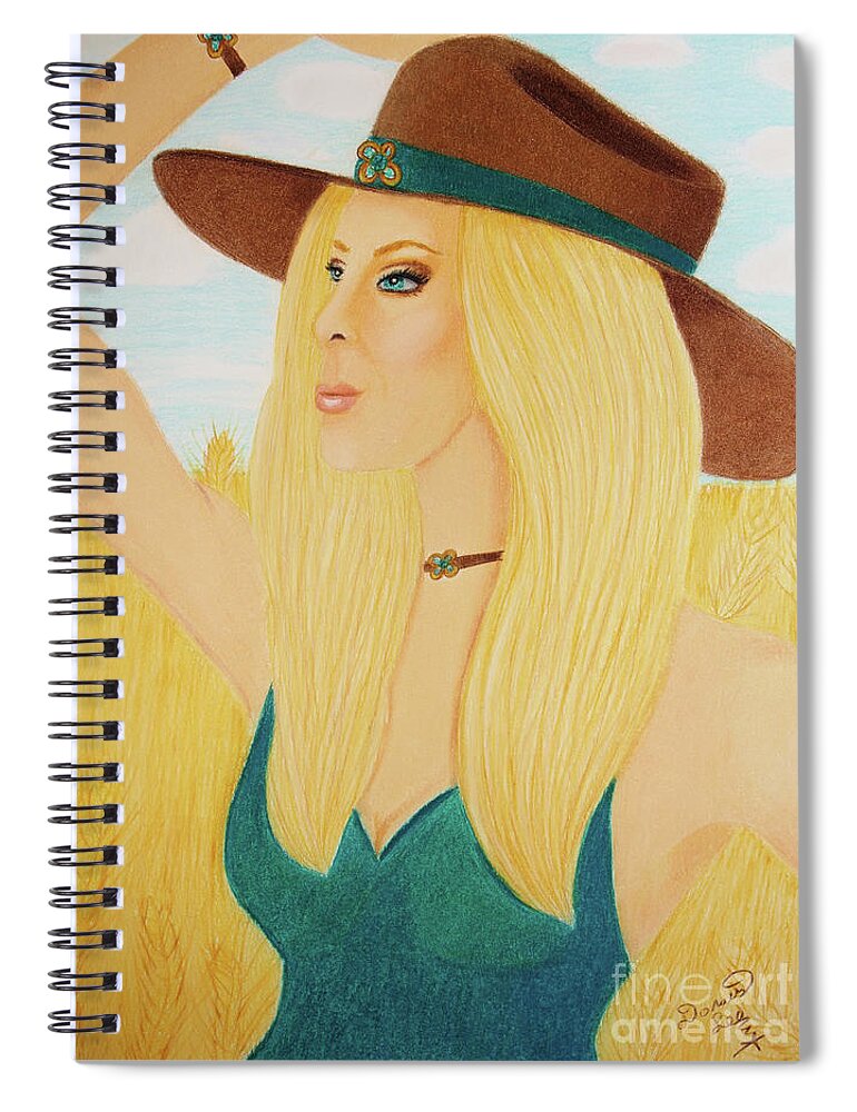 Fashion Spiral Notebook featuring the painting Glamorous Farm Girl by Dorothy Lee