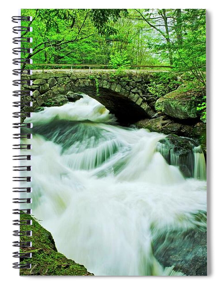 Arch Spiral Notebook featuring the photograph Gleason Falls Bridge, Nh by Www.ferpectshotz.com