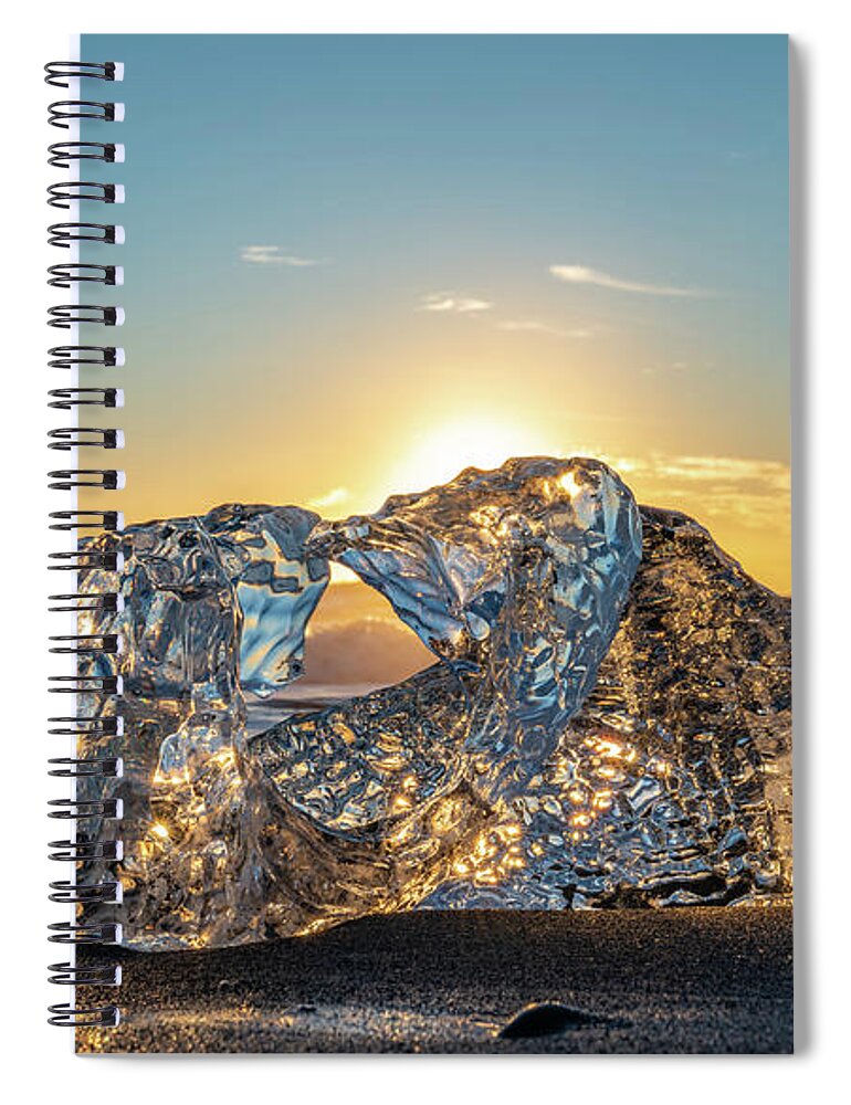 Iceland Spiral Notebook featuring the photograph Glistening Ice by Framing Places