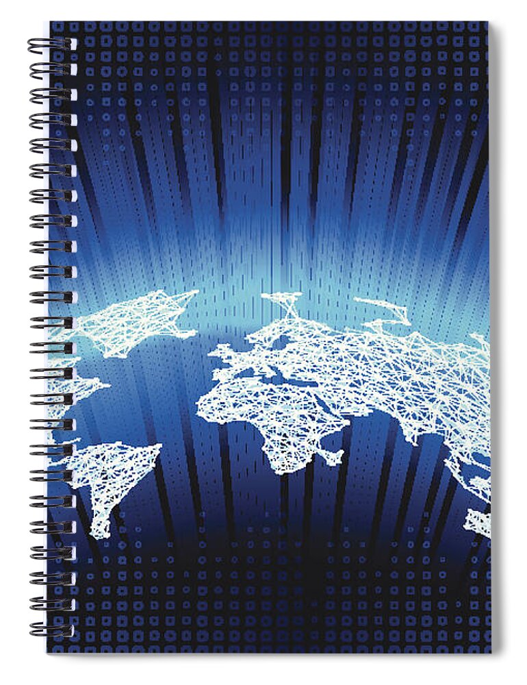 Internet Spiral Notebook featuring the digital art Global Communications by Derrrek