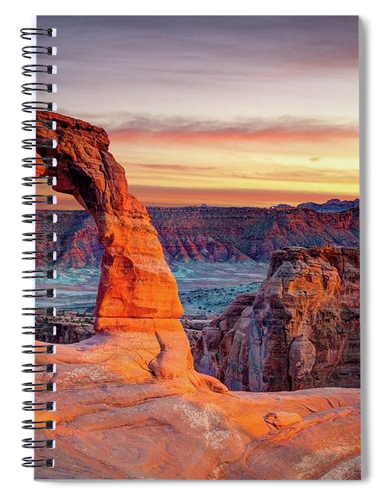 Scenics Spiral Notebook featuring the photograph Glowing Arch by Mark Brodkin Photography