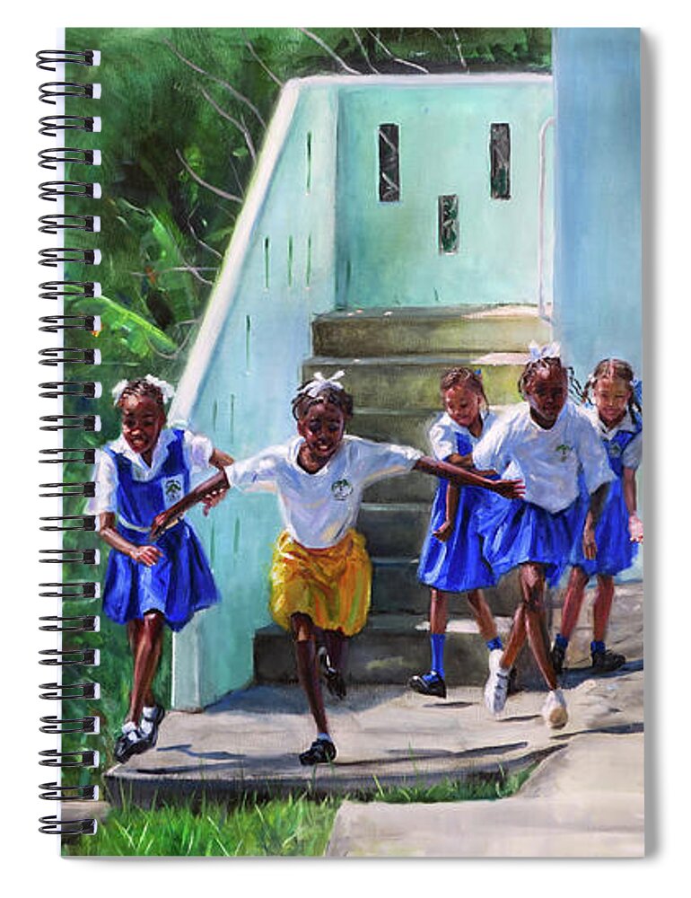Caribbean Art Spiral Notebook featuring the painting Go by Jonathan Gladding