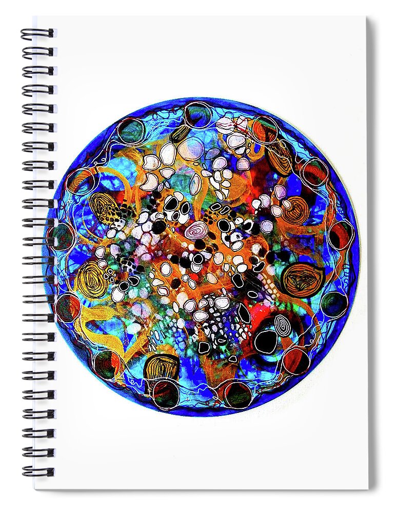 Energy Painting Spiral Notebook featuring the mixed media Go with the Flow 1 by Mimulux Patricia No