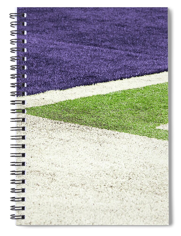 Outdoors Spiral Notebook featuring the photograph Goal Line Marker On American Football by William Andrew