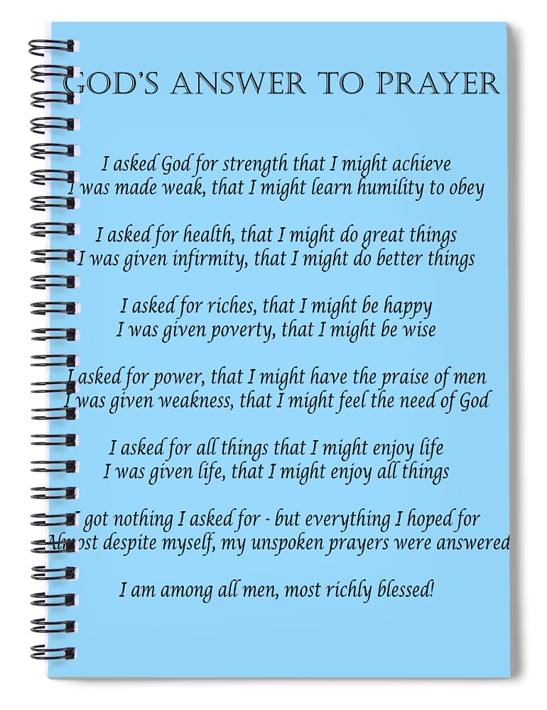 Prayer Spiral Notebook featuring the digital art God's Answer to Prayer by Marlin and Laura Hum