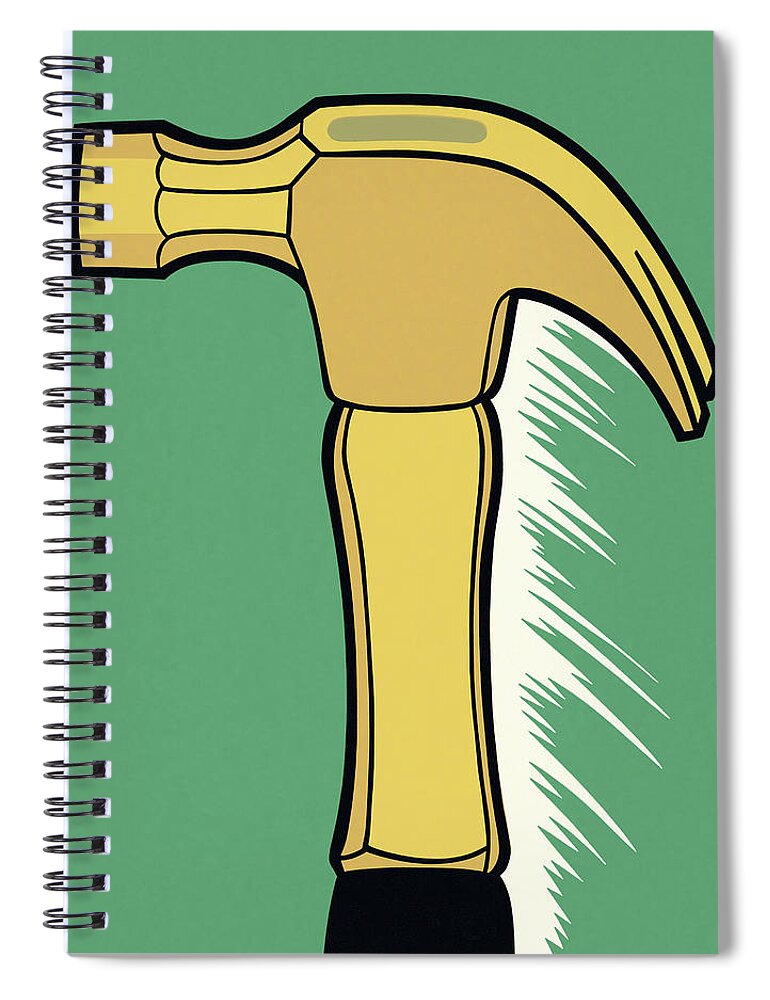 Blue Collar Spiral Notebook featuring the drawing Golden Hammer by CSA Images