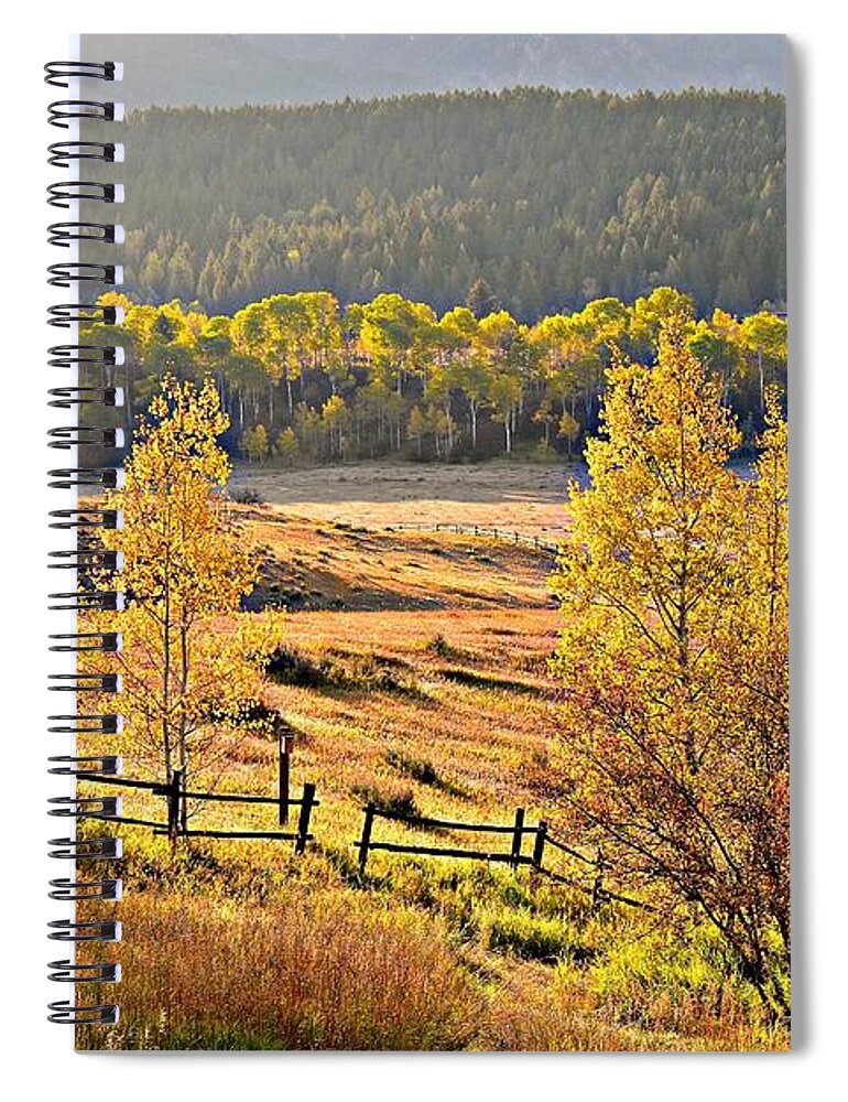 Fall Spiral Notebook featuring the photograph Golden Hour by Dorrene BrownButterfield