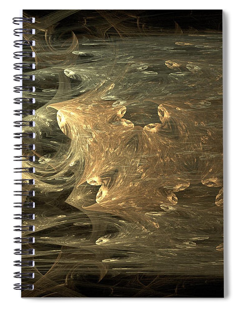 Abstract Spiral Notebook featuring the digital art Golden Soul - Modern Abstract Art by Modern Abstract