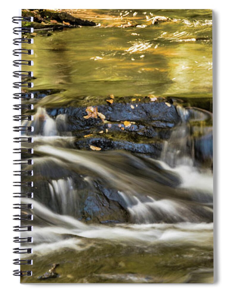 Stream Spiral Notebook featuring the photograph Golden Stream by Cathy Kovarik