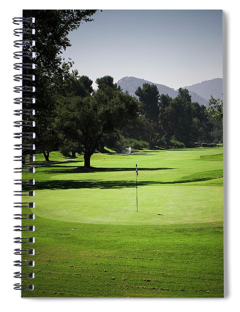 Sand Trap Spiral Notebook featuring the photograph Golf Course Green by Meltonmedia