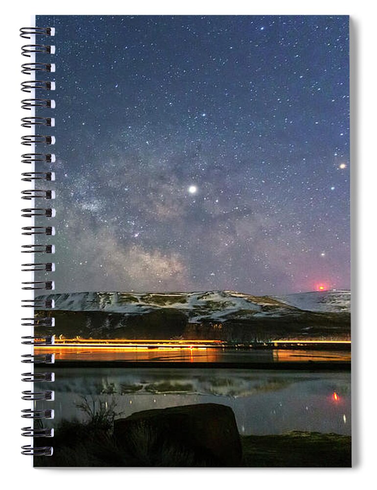 Night Spiral Notebook featuring the photograph Gorge Milky Way by Cat Connor