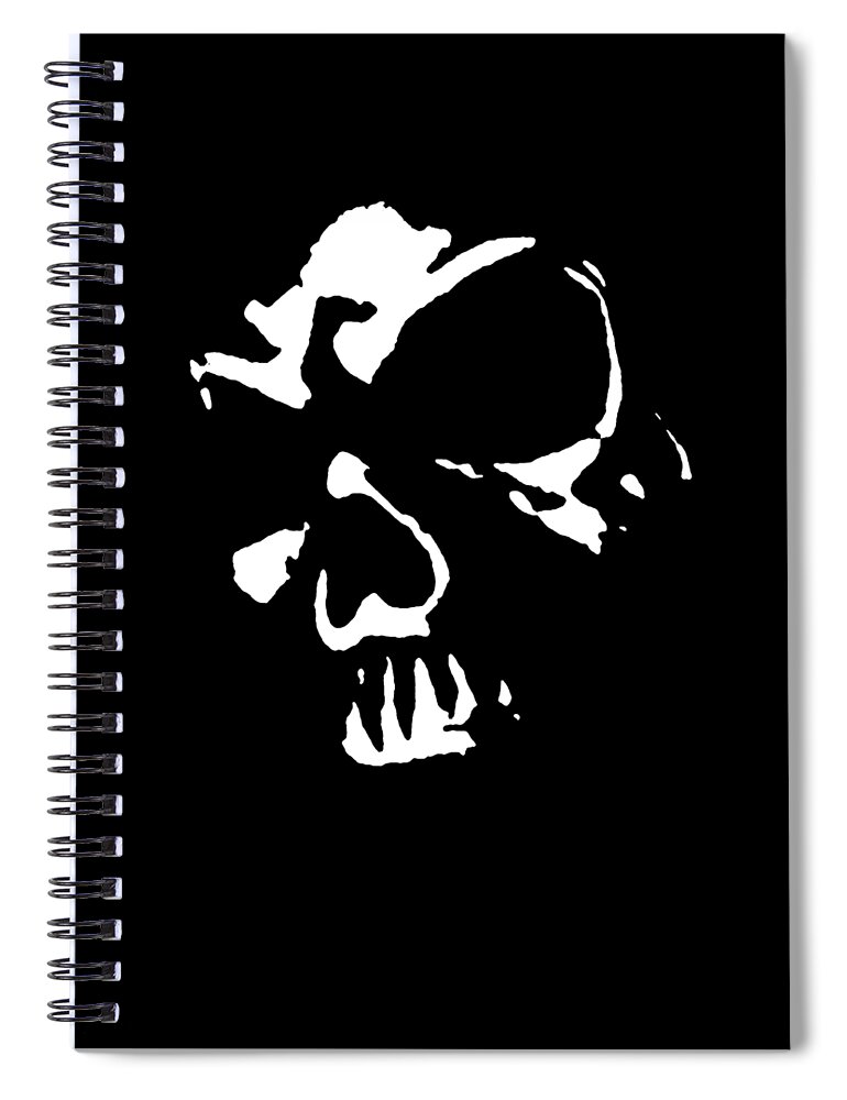 Skull Spiral Notebook featuring the digital art Goth Dark Skull Graphic by Roseanne Jones