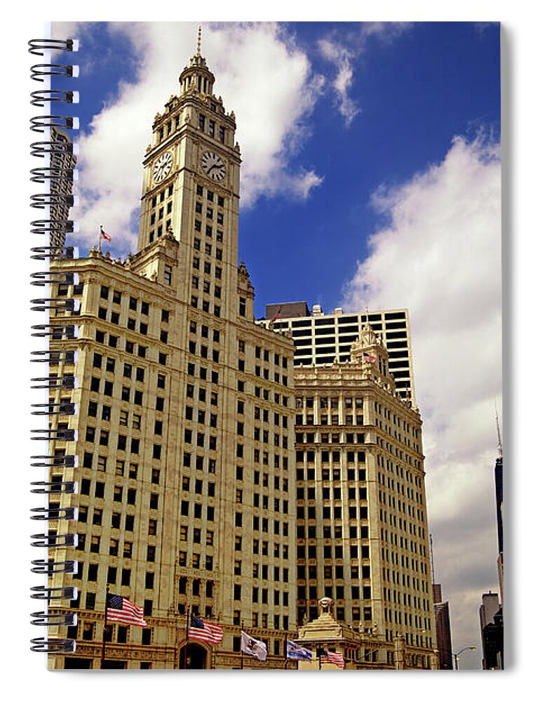 Gothic Style Spiral Notebook featuring the photograph Gothic American Downtown Chicago by Pastorscott