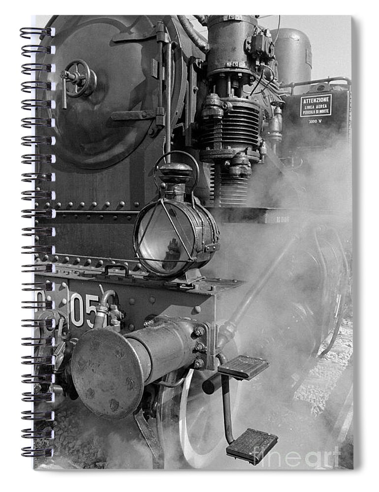 Steam Spiral Notebook featuring the photograph GR 880 Steaming Up by Riccardo Mottola