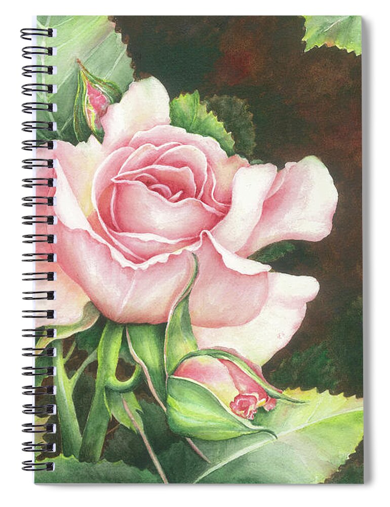 Rose Spiral Notebook featuring the painting Grace by Lori Taylor