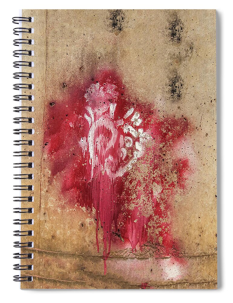 Random Spiral Notebook featuring the tapestry - textile Grafitti Heart by Terry Rowe