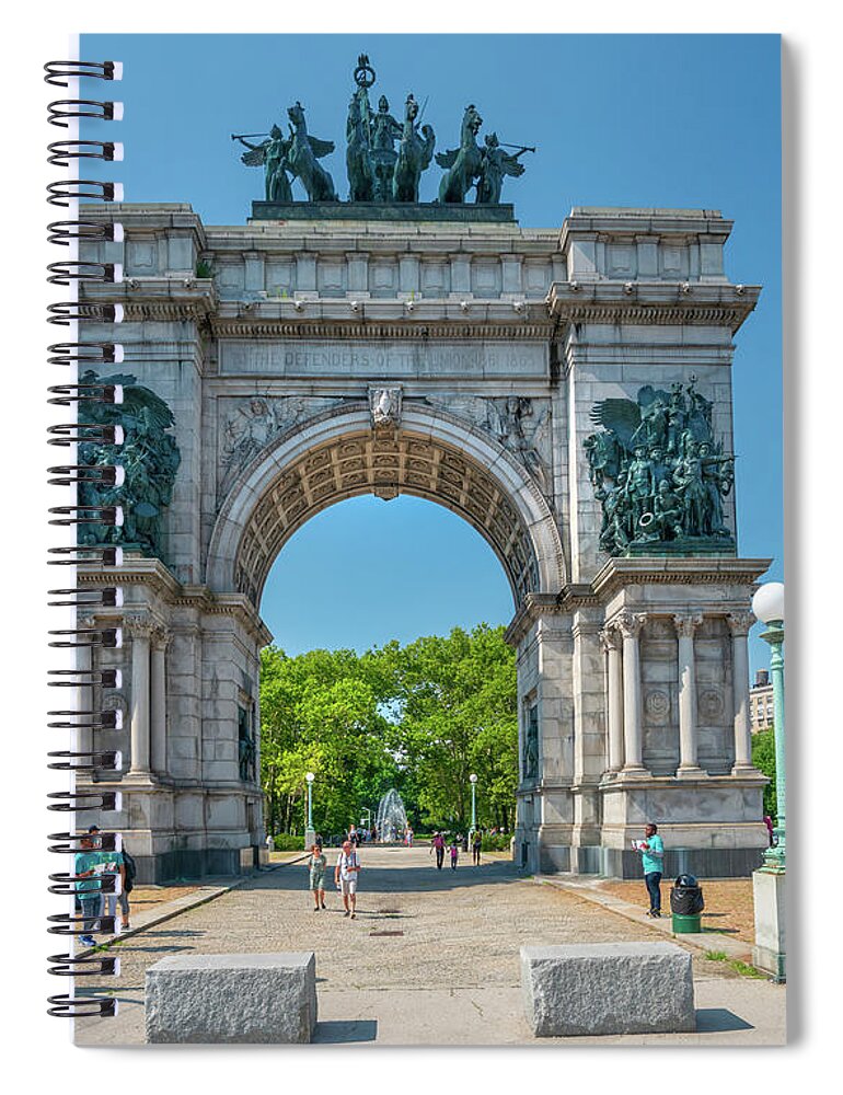 Estock Spiral Notebook featuring the digital art Grand Army Plaza In Brooklyn Ny by Laura Zeid