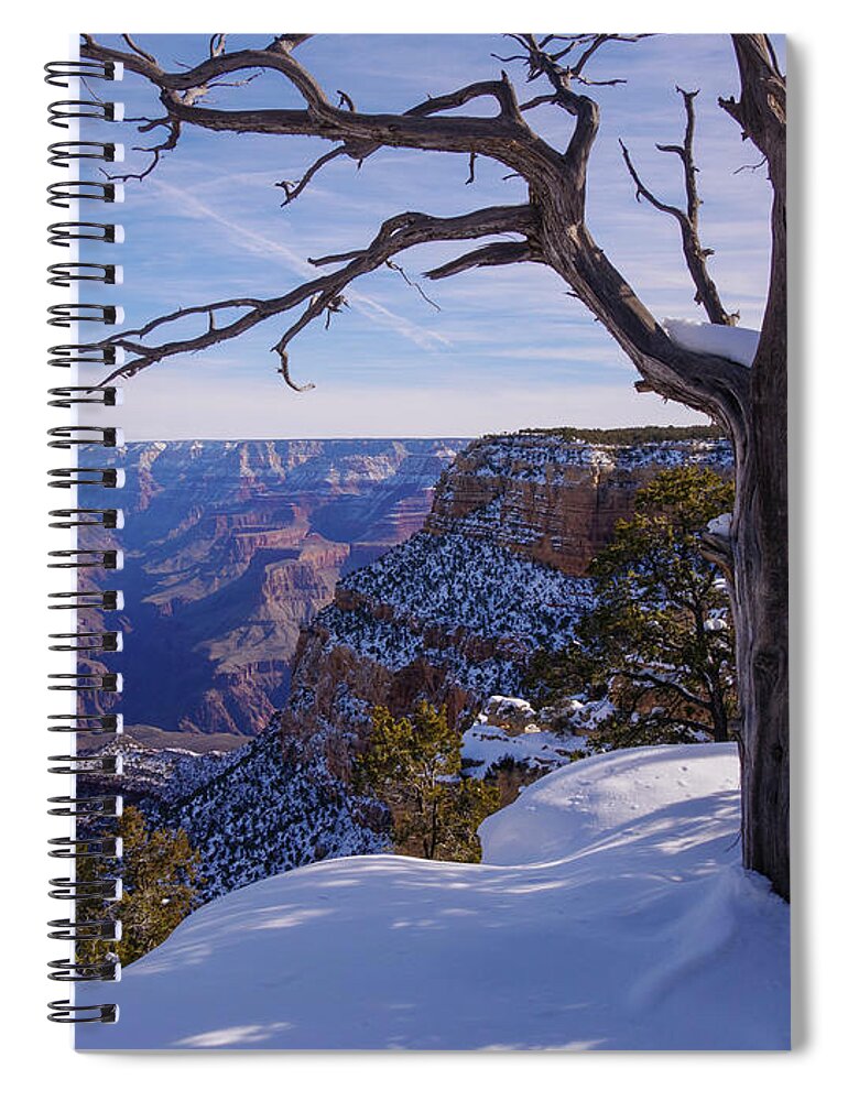 American Southwest Spiral Notebook featuring the photograph Grand Canyon and Snow by Todd Bannor