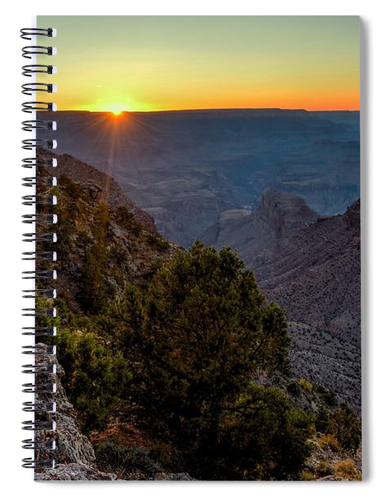 Grand Spiral Notebook featuring the photograph Grand Canyon Last Light by Chance Kafka