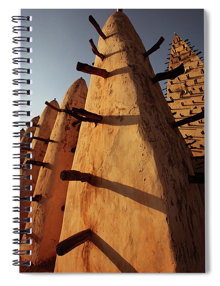 Shadow Spiral Notebook featuring the photograph Grand Mosque In Bobo, Burkina Faso by Dietmar Temps, Cologne