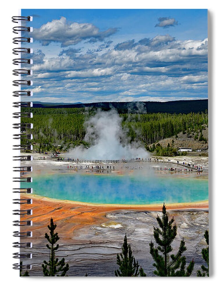 Grand Prismatic Spring Spiral Notebook featuring the photograph Grand Prismatic Spring by Amazing Action Photo Video