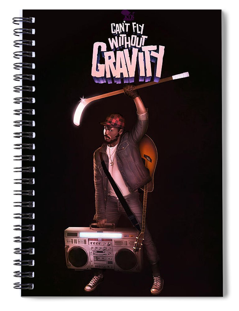  Spiral Notebook featuring the digital art Gravity by Nelson Dedos Garcia