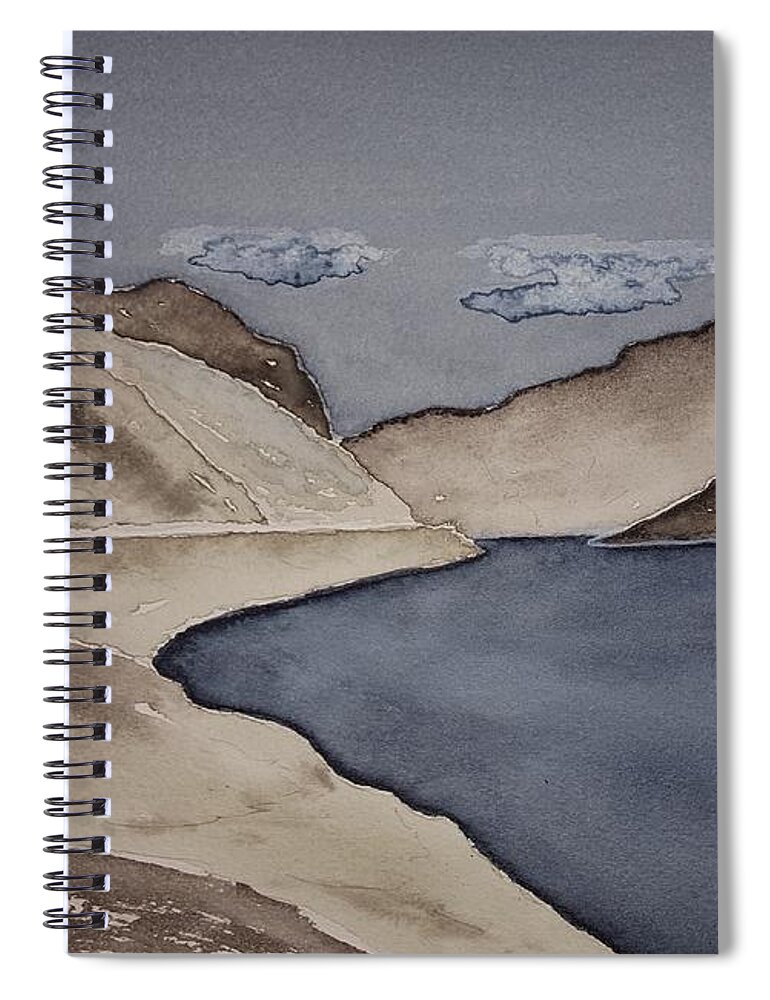 Watercolor Spiral Notebook featuring the painting Gray Land Lore by John Klobucher