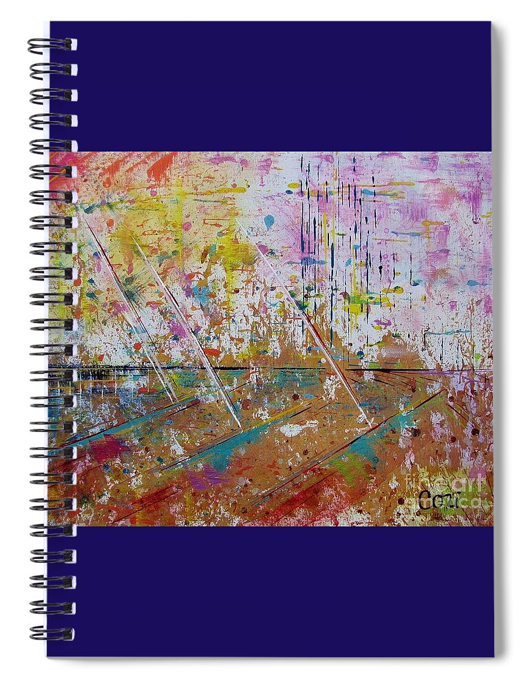 Sail Spiral Notebook featuring the painting Horizons Calling by Corinne Carroll
