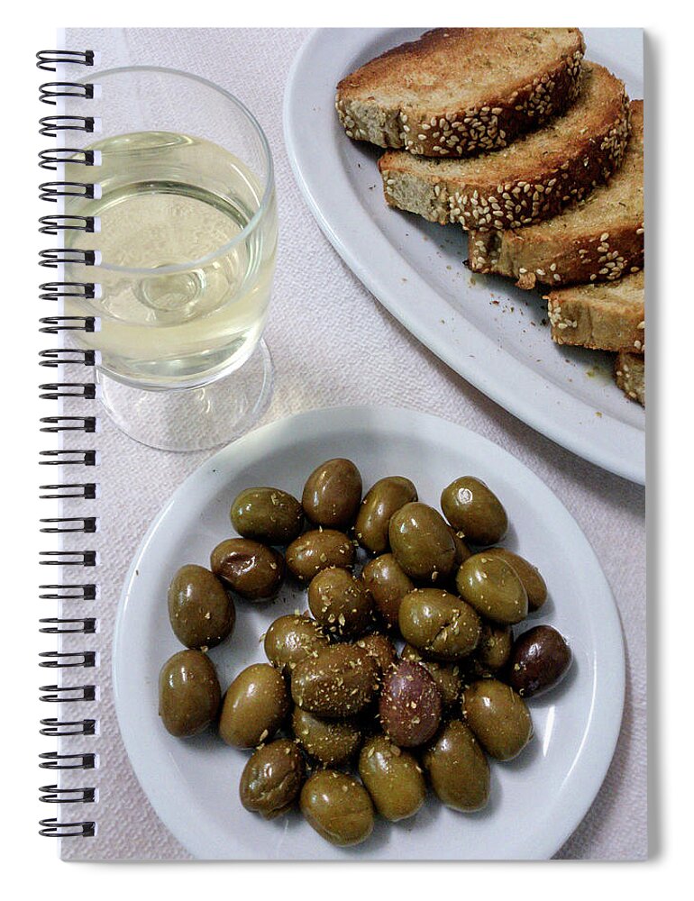 Greek Culture Spiral Notebook featuring the photograph Greek Meze by Steve Outram