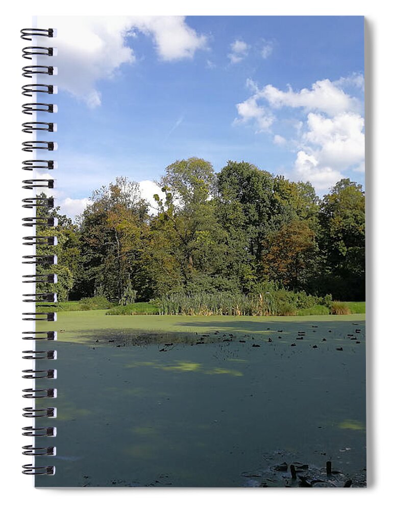 Green Spiral Notebook featuring the photograph Green Pond by Piotr Dulski