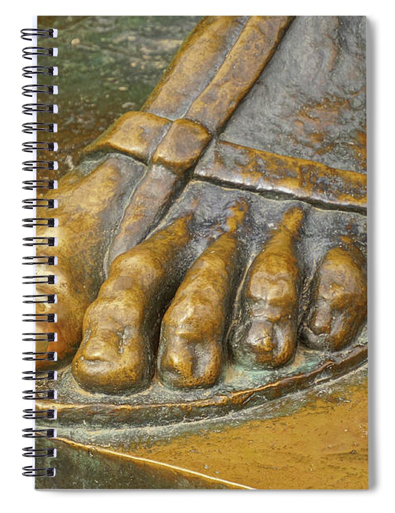 Croatia Spiral Notebook featuring the photograph Grgur Ninski big toe rubbed shiny by Steve Estvanik
